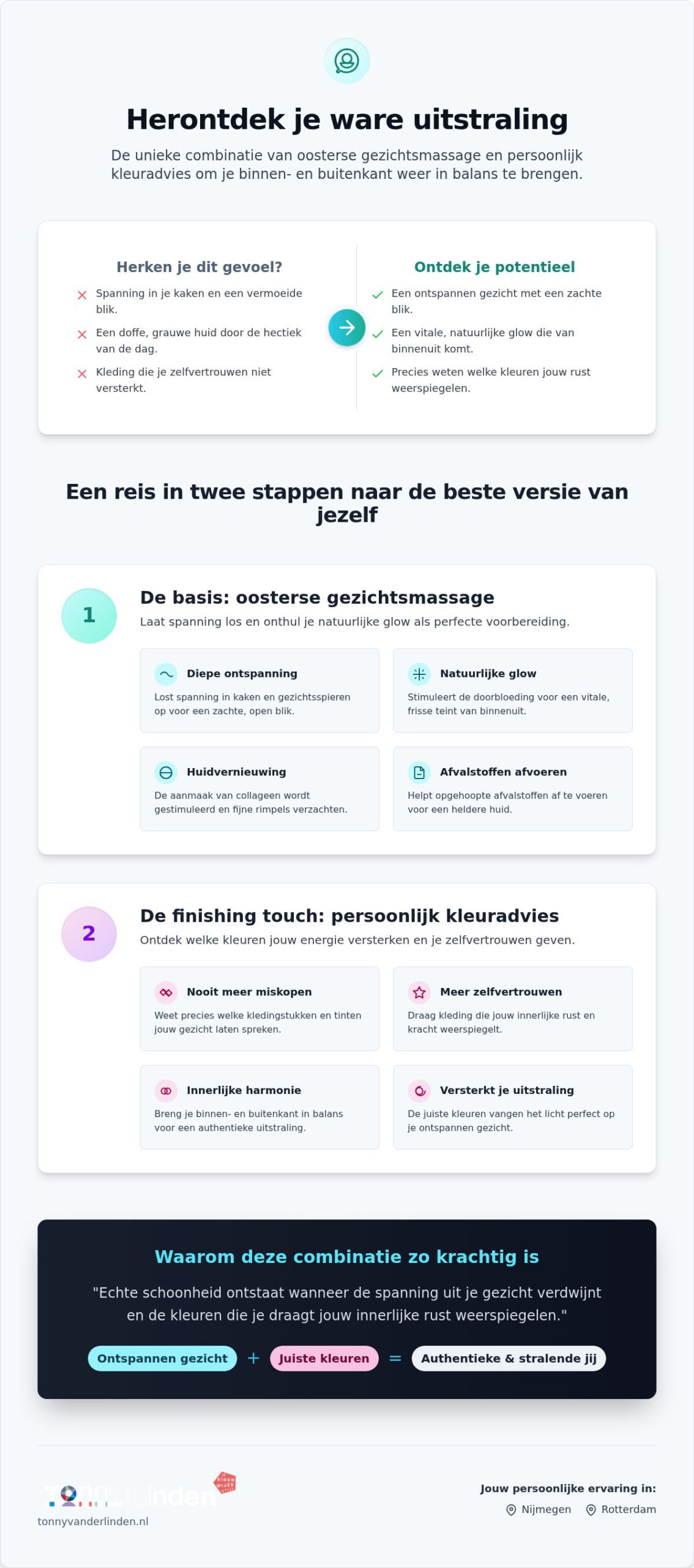 Waarom de combinatie van gezichtsmassage en kleuradvies je weer laat stralen